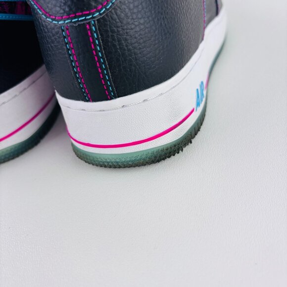 Nike Air Force 1 LV8 Miami Nights Mens Sz 12 Black Fireberry Sneakers DD9183-001 - Picture 5 of 12